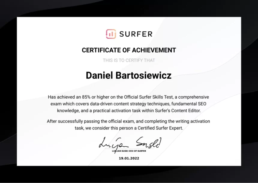 certyfikat eksperta surferseo