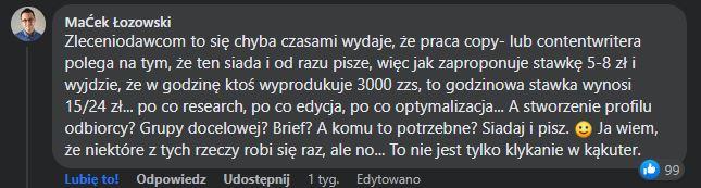 Maciek Łozowski komentarz